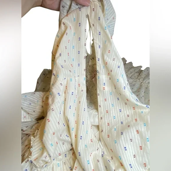 Red Carter Anthropologie Strapless Ruffled Asymmetrical Dress women’s Size L - Picture 8 of 16